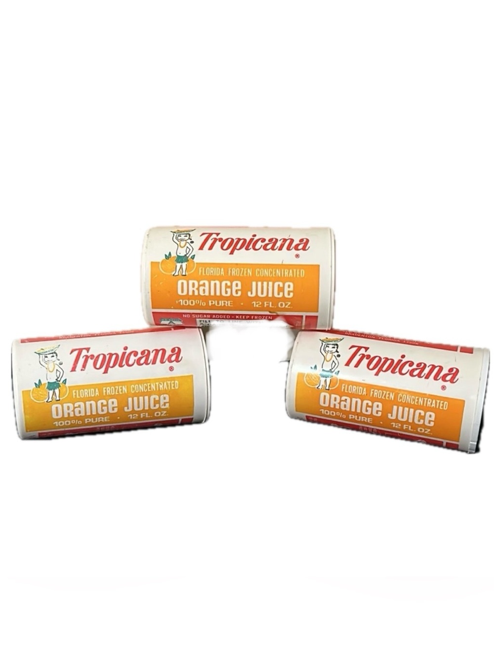 Vintage Tropicana 12 Oz. Orange Juice Containers~Set of 3